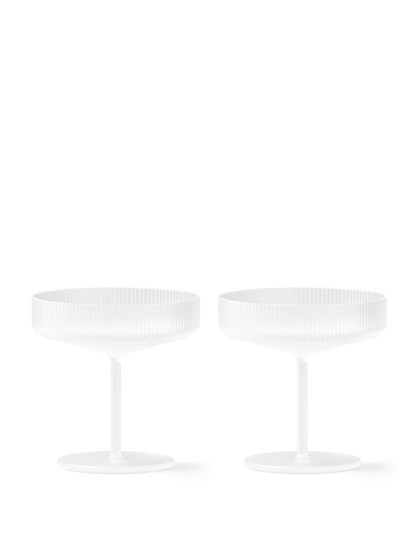 Copas de champán bajas Ripple – Set de 2 – Rosa rubor