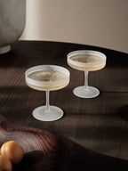 Copas de champán bajas Ripple – Set de 2 – Rosa rubor
