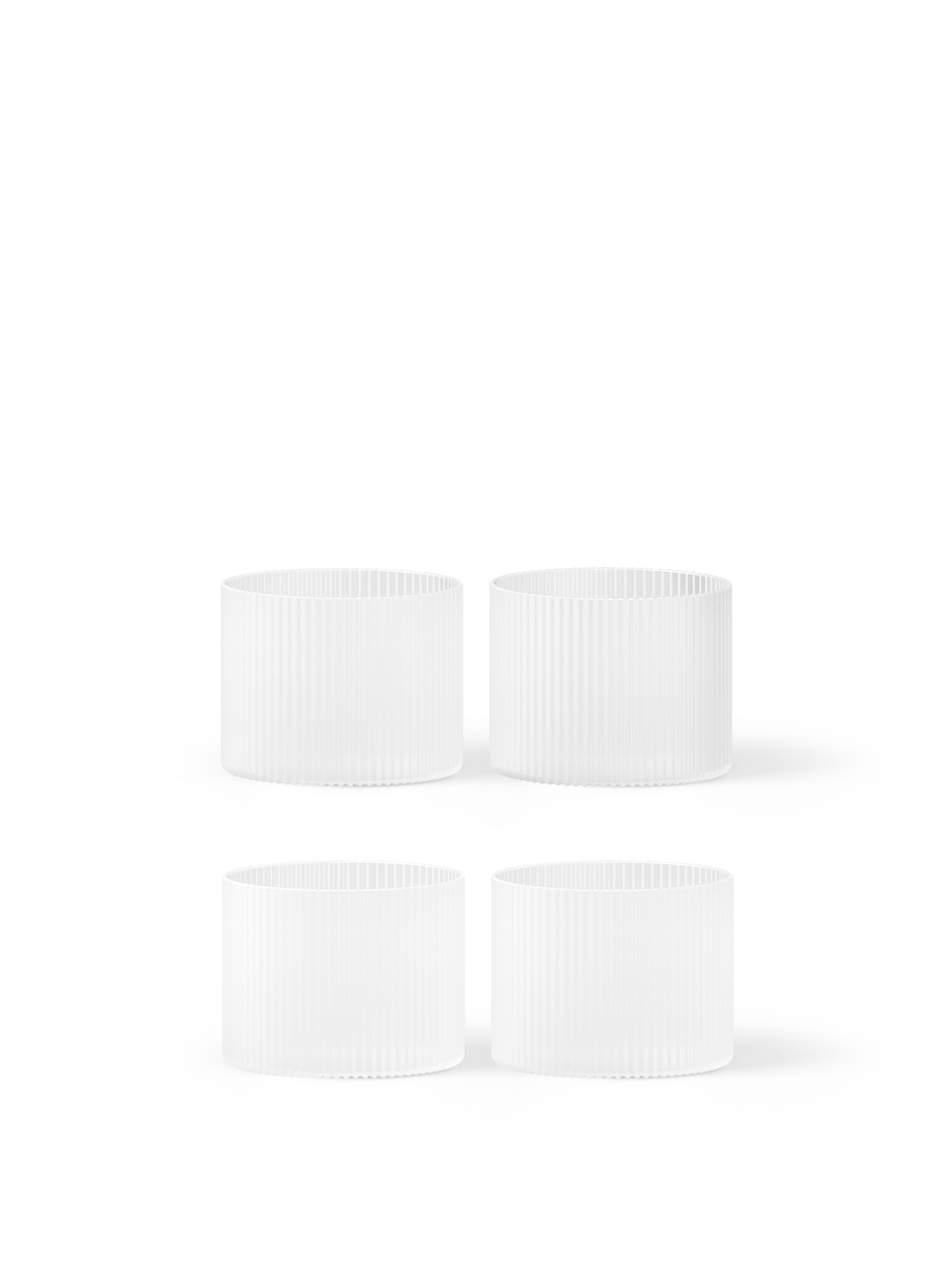 Vasos bajos Ripple – Set de 4 – Rosa rubor