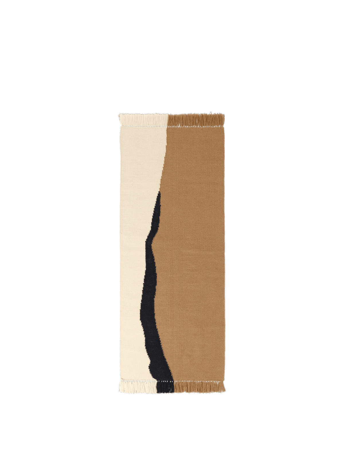 Alfombra Kelim Soil – 70 x 180 cm – Arena oscuro/Blanco roto