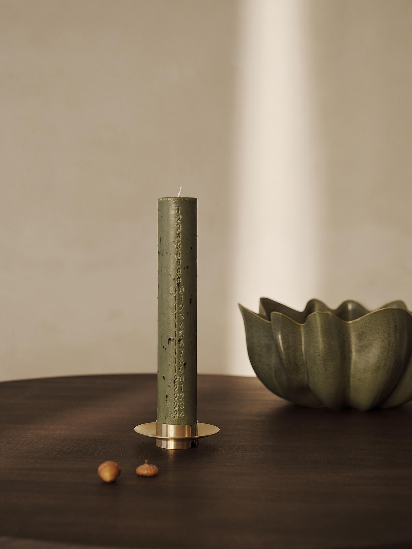 Vela de Adviento Mura – Verde alcachofa