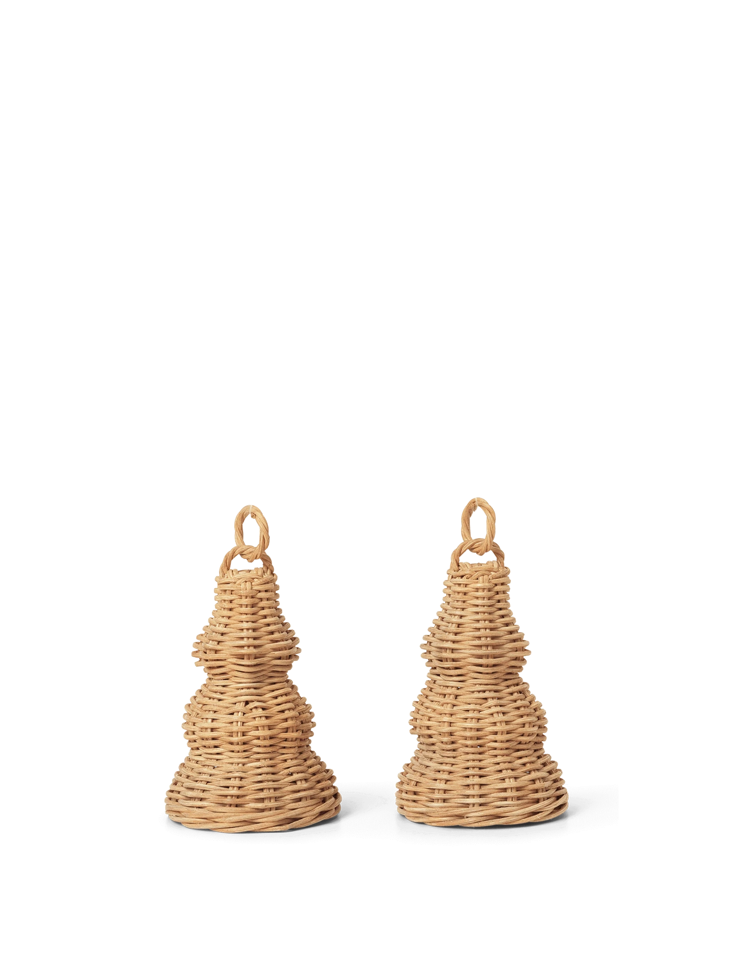 Campanas decorativas trenzadas – Set de 2 – Natural