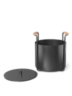 Cubo para leña pequeña y cenizas Port – Negro