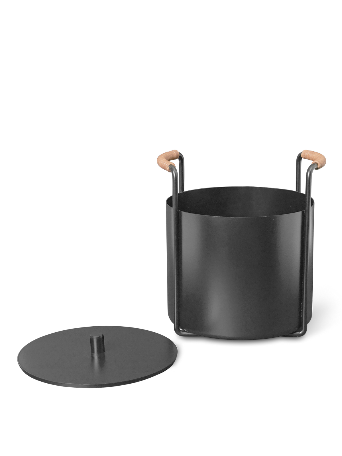 Cubo para leña pequeña y cenizas Port – Negro