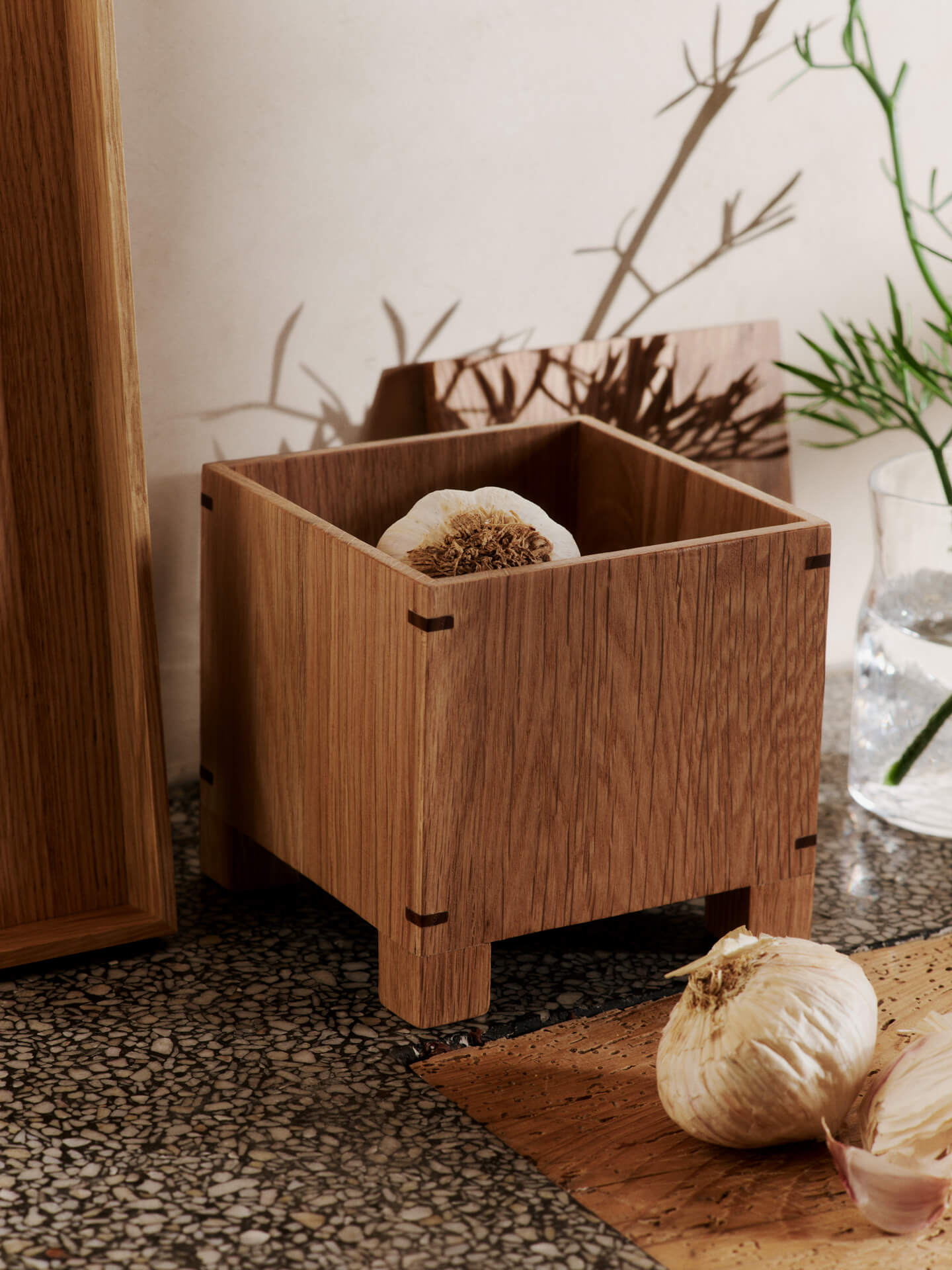 Caja para ajos Bon – Roble natural