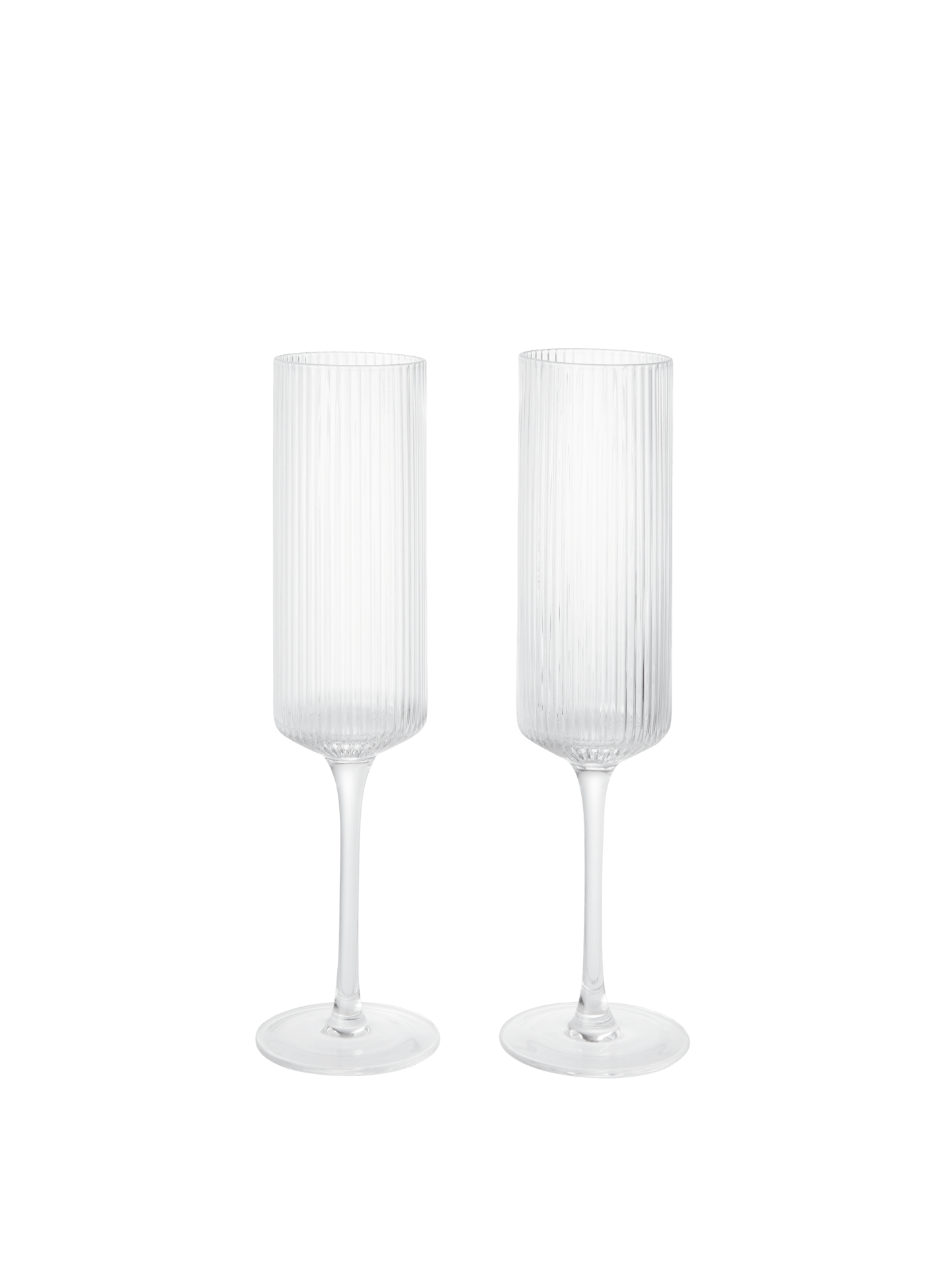 Copas de champán Ripple – Set de 2 – Transparentes