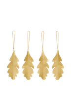 Adornos de hojas de roble – Set de 4 – Latón