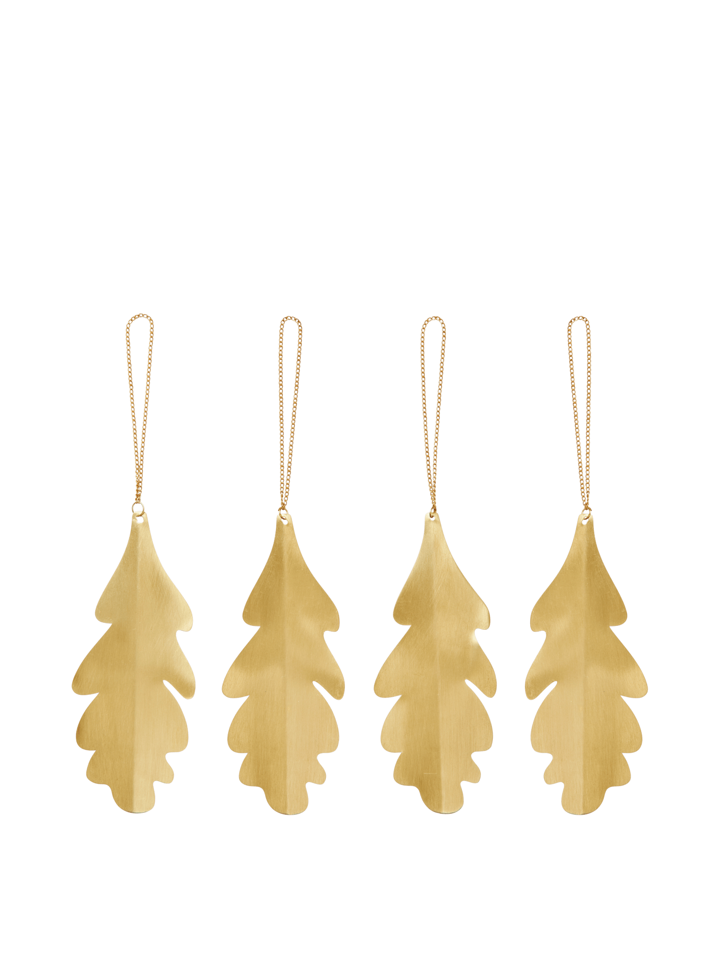 Adornos de hojas de roble – Set de 4 – Latón