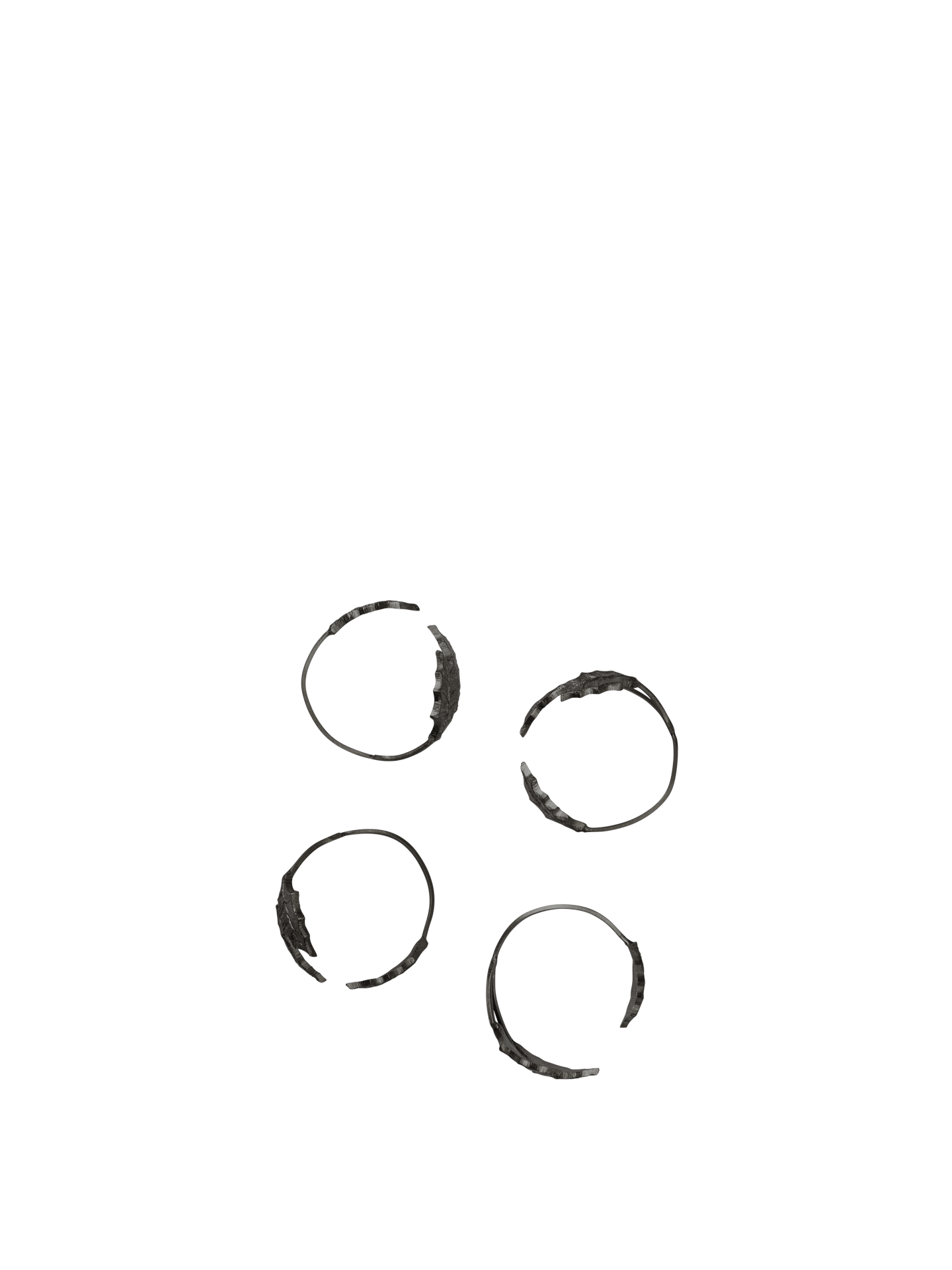 Anillas para servilletas Holly Leaf – Set de 4 – Latón negro