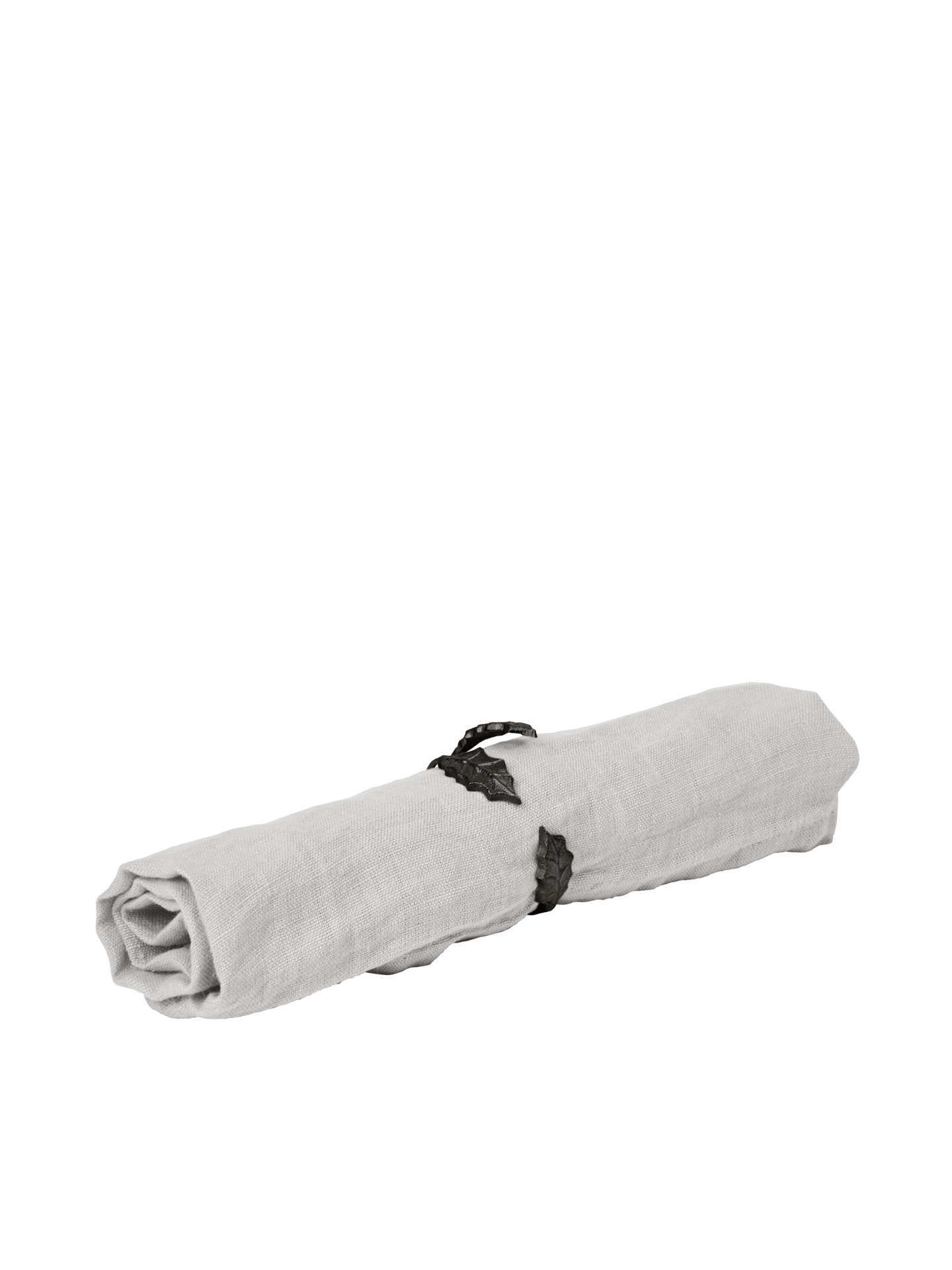Anillas para servilletas Holly Leaf – Set de 4 – Latón negro
