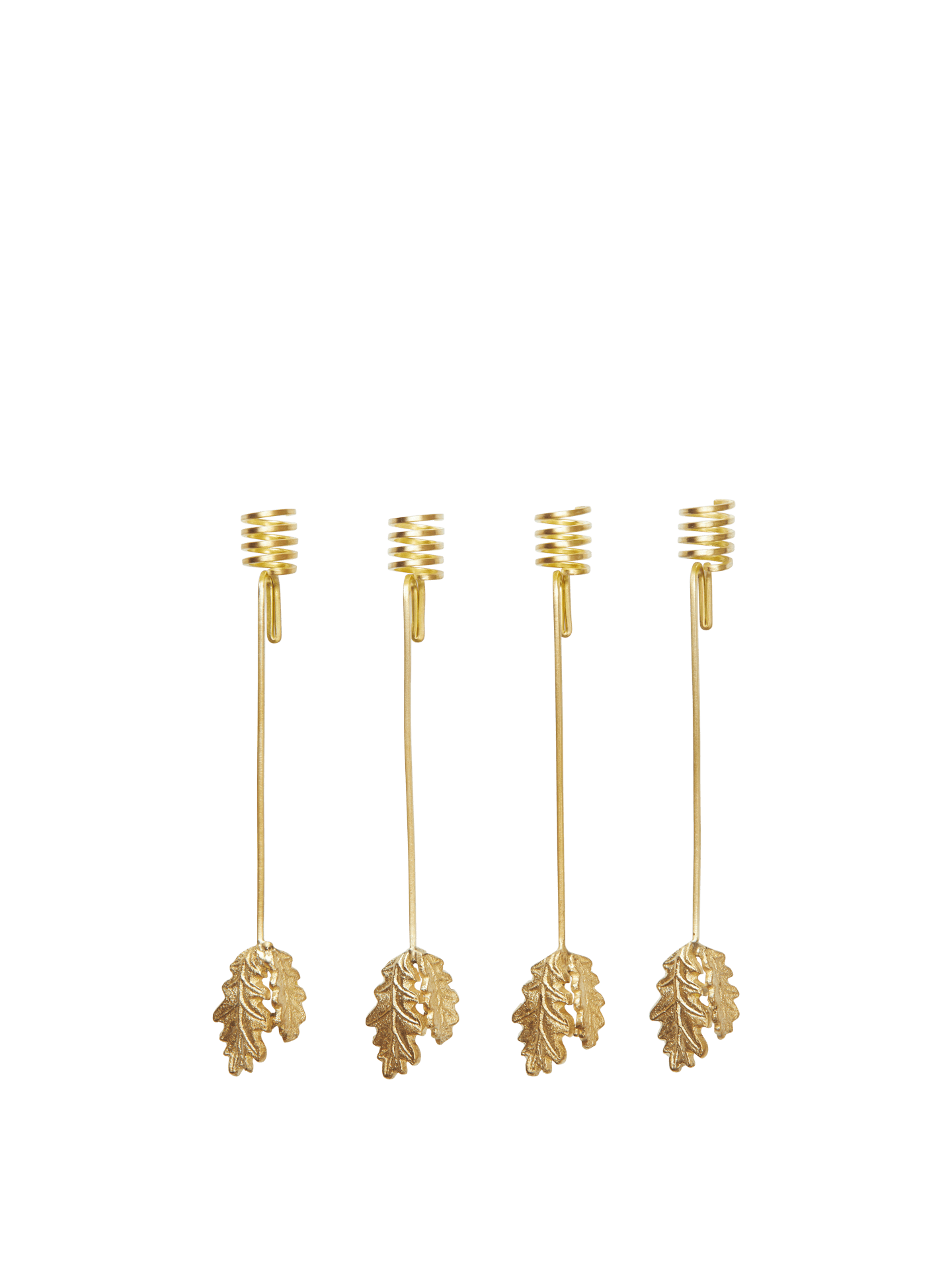 Portavelas de árbol de Navidad con hojas de roble – Set de 4 – Plata