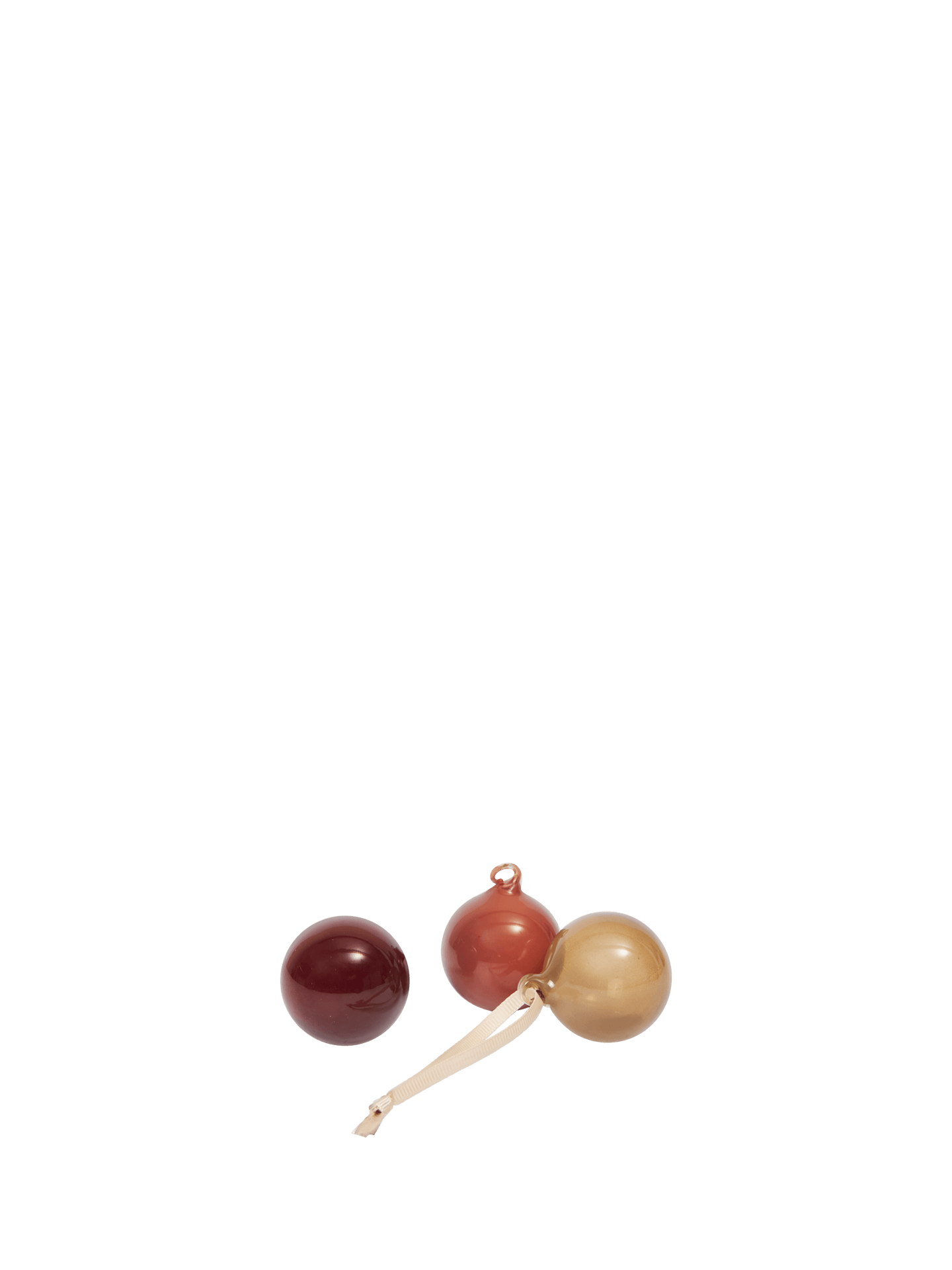 Bolas de Navidad de cristal – S – Set de 3 – Rosa opaco