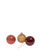Bolas de Navidad de cristal – L – Set de 3 – Rosa opaco