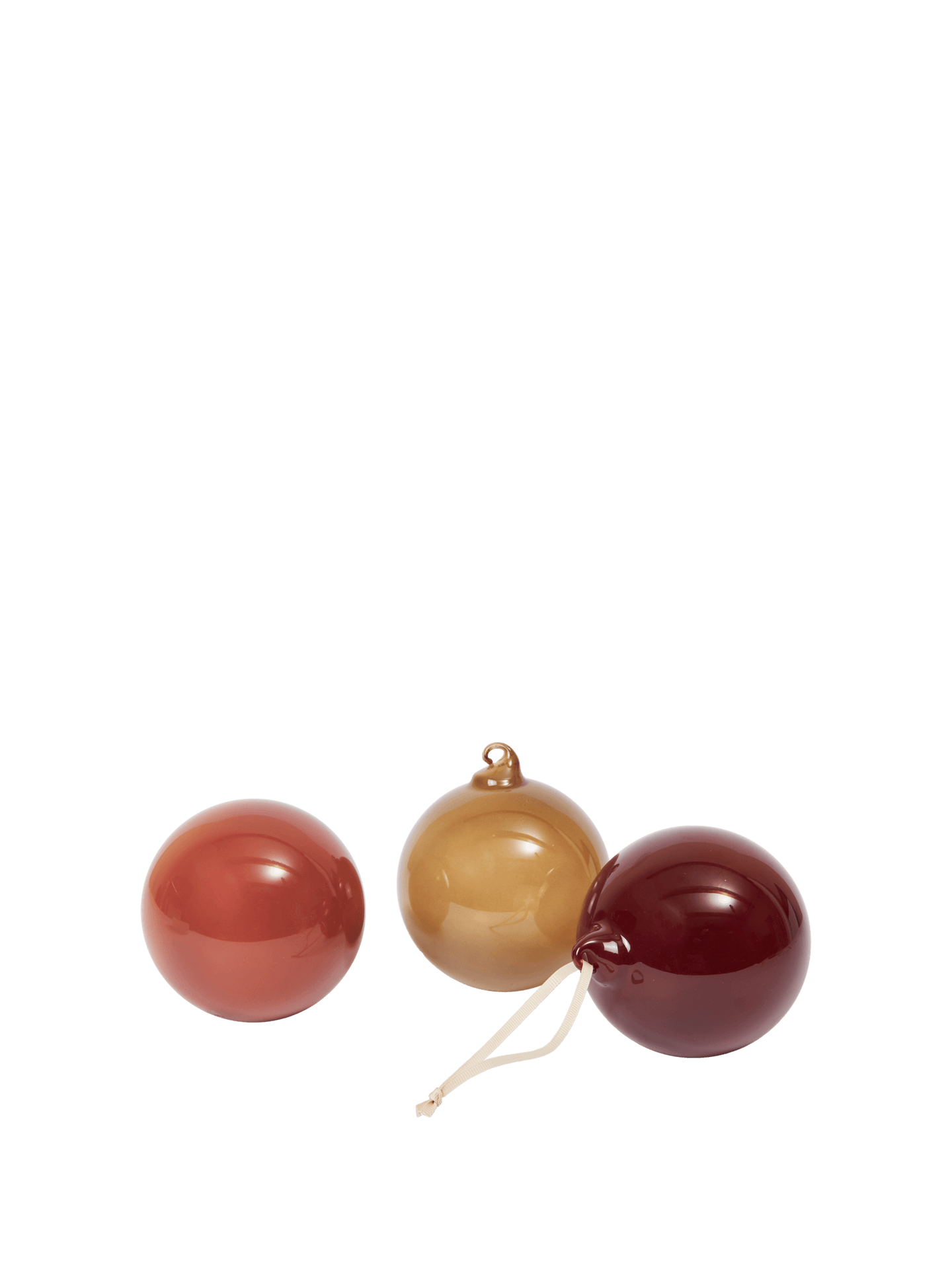 Bolas de Navidad de cristal – L – Set de 3 – Rosa opaco