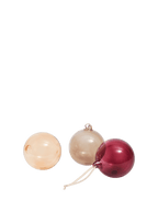 Bolas de Navidad de cristal – L – Set de 3 – Rosa opaco