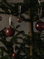 Bolas de Navidad de cristal – M – Set de 3 – Rosa opaco