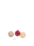 Bolas de Navidad de cristal – M – Set de 3 – Rosa opaco