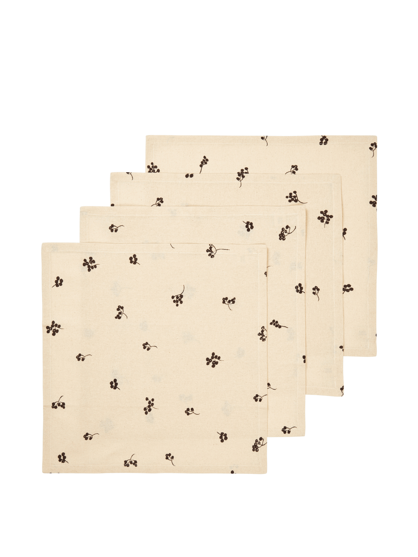 Servilletas Baies – Set de 4 – Natural/Chocolate Oscuro