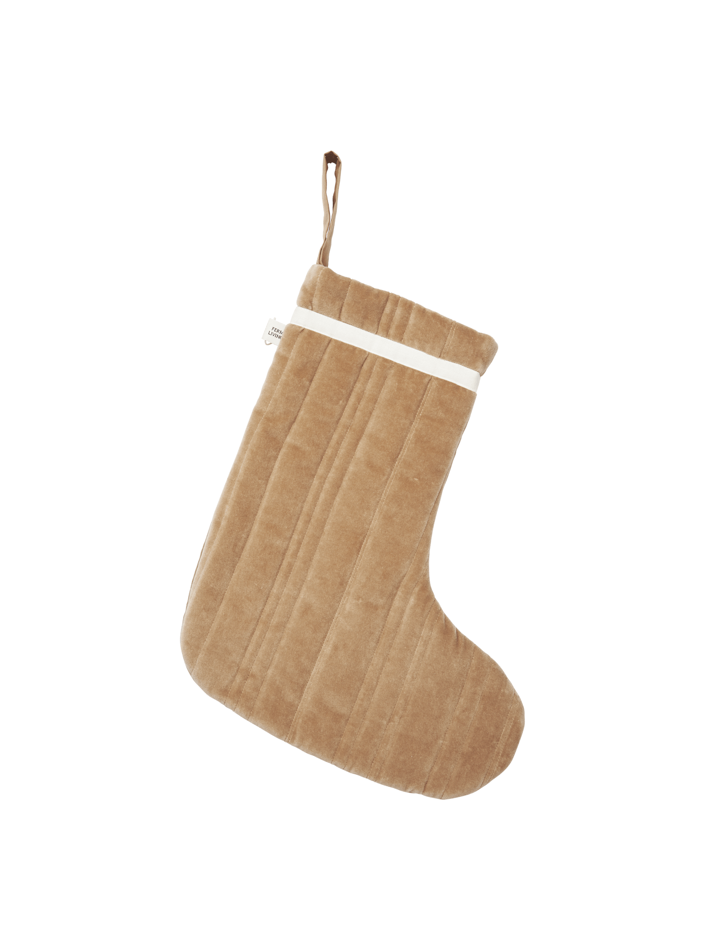 Calcetín navideño acolchado Vari – Terciopelo – Caqui