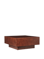 Mesa de centro con almacenamiento Burl – Chapa de madera Burl teñida en oscuro
