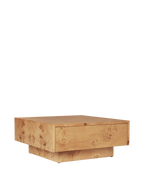Mesa de centro con almacenamiento Burl – Chapa de madera Burl teñida en oscuro
