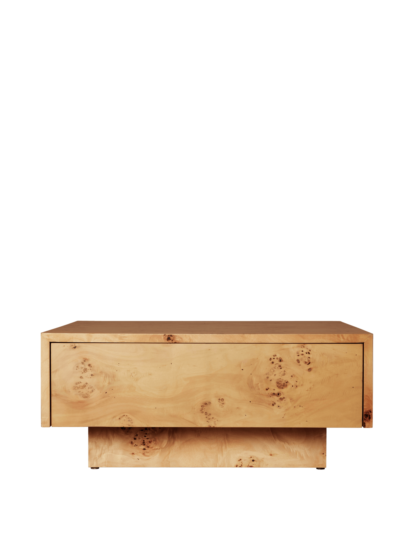 Mesa de centro con almacenamiento Burl – Chapa de madera Burl teñida en oscuro