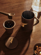 Taza de té Koyo con infusor – Set – Marrón oscuro/Beige