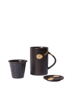 Taza de té Koyo con infusor – Set – Marrón oscuro/Beige