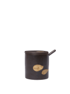 Tarro Koyo con cuchara – Marrón oscuro/Beige