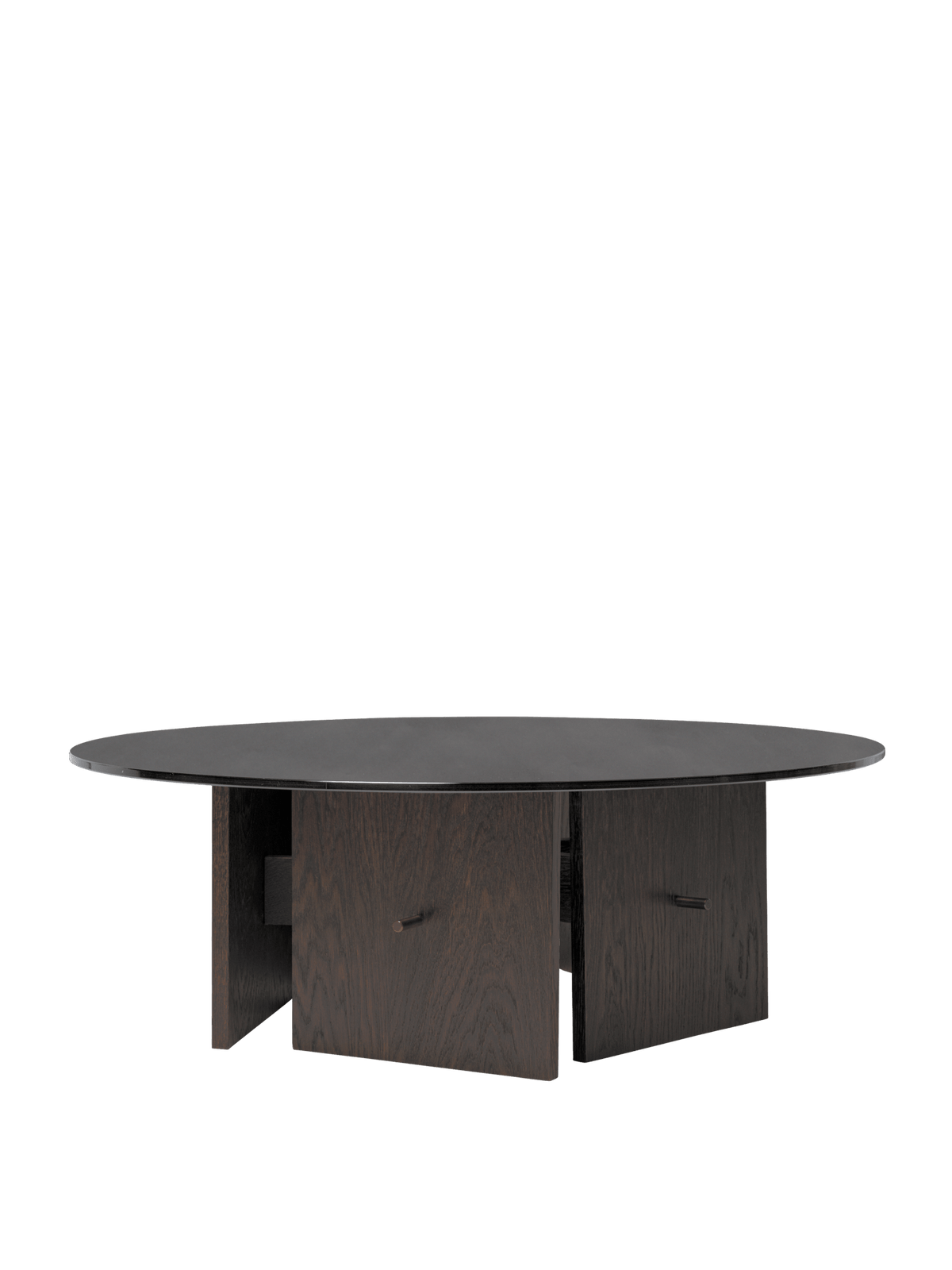 Mesa de centro Aukko – Vidrio tintado/Roble teñido en oscuro