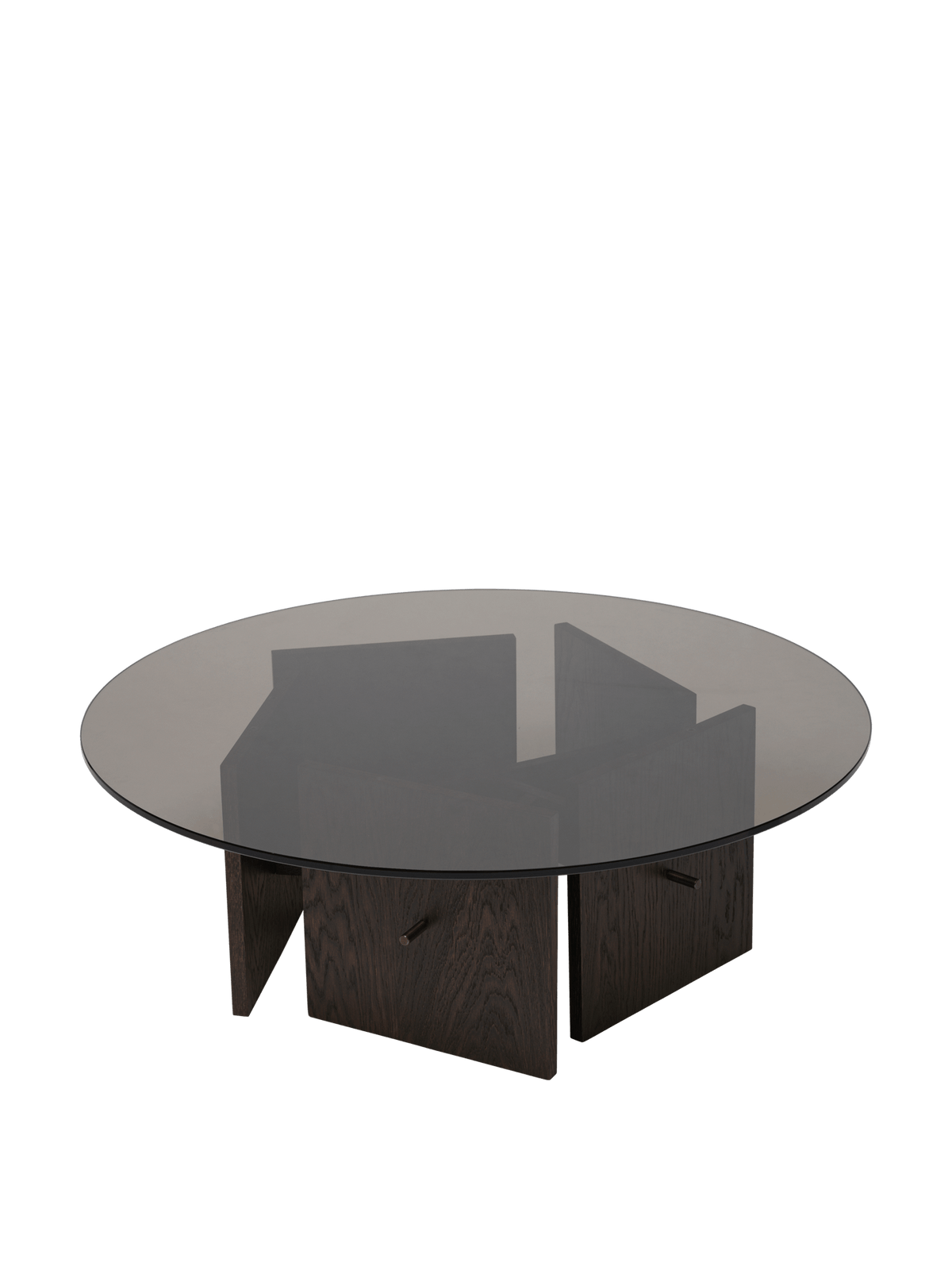 Mesa de centro Aukko – Vidrio tintado/Roble teñido en oscuro