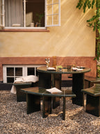 Mesa de comedor Deya – D120 – Verde oscuro