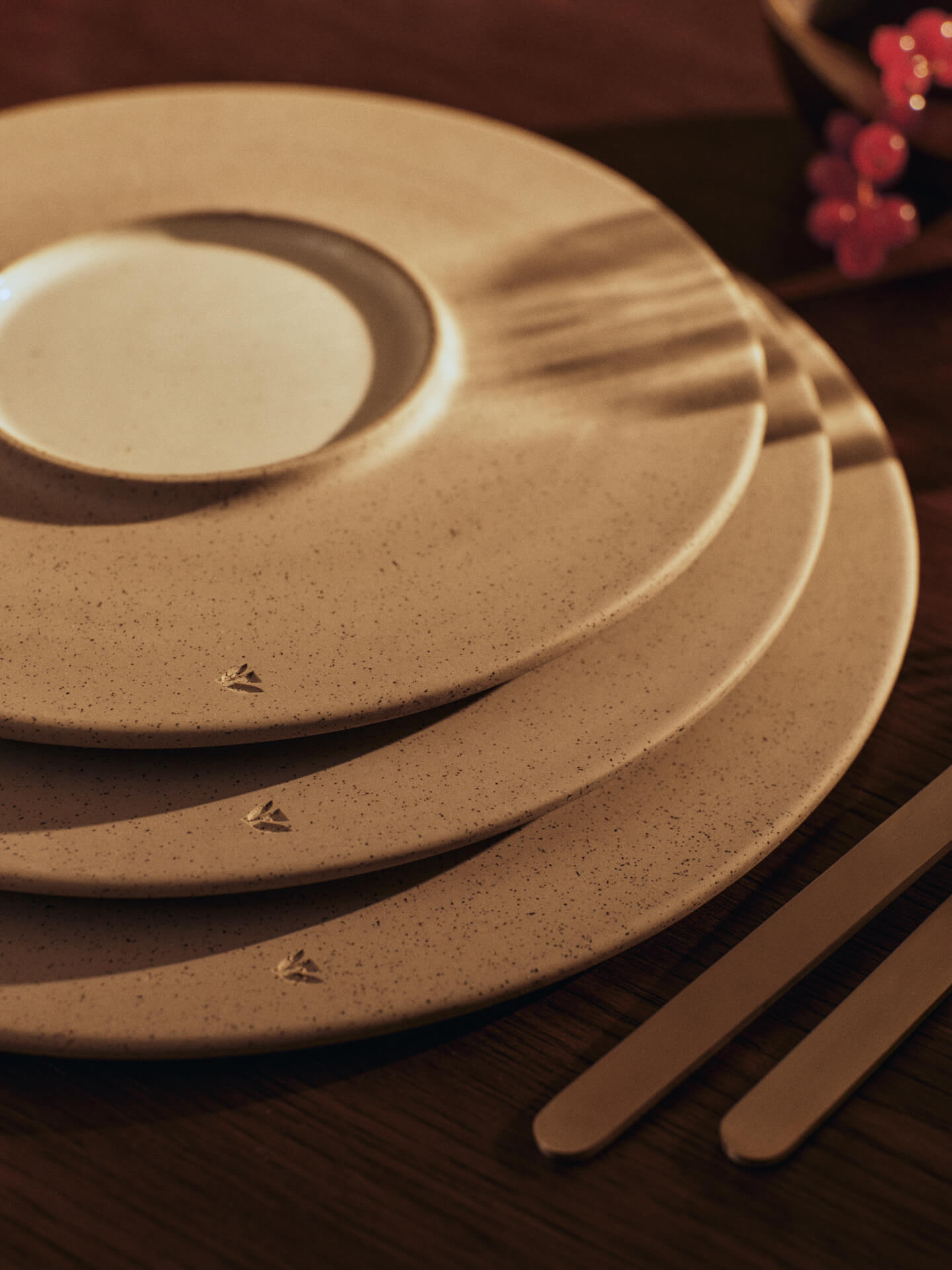 Platos de postre Sonae – 22 cm – Set de 2 – Gris/Blanco