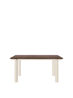 Mesa de comedor Atura – 160 x 90 cm – Chocolate oscuro/Burdeos Lino