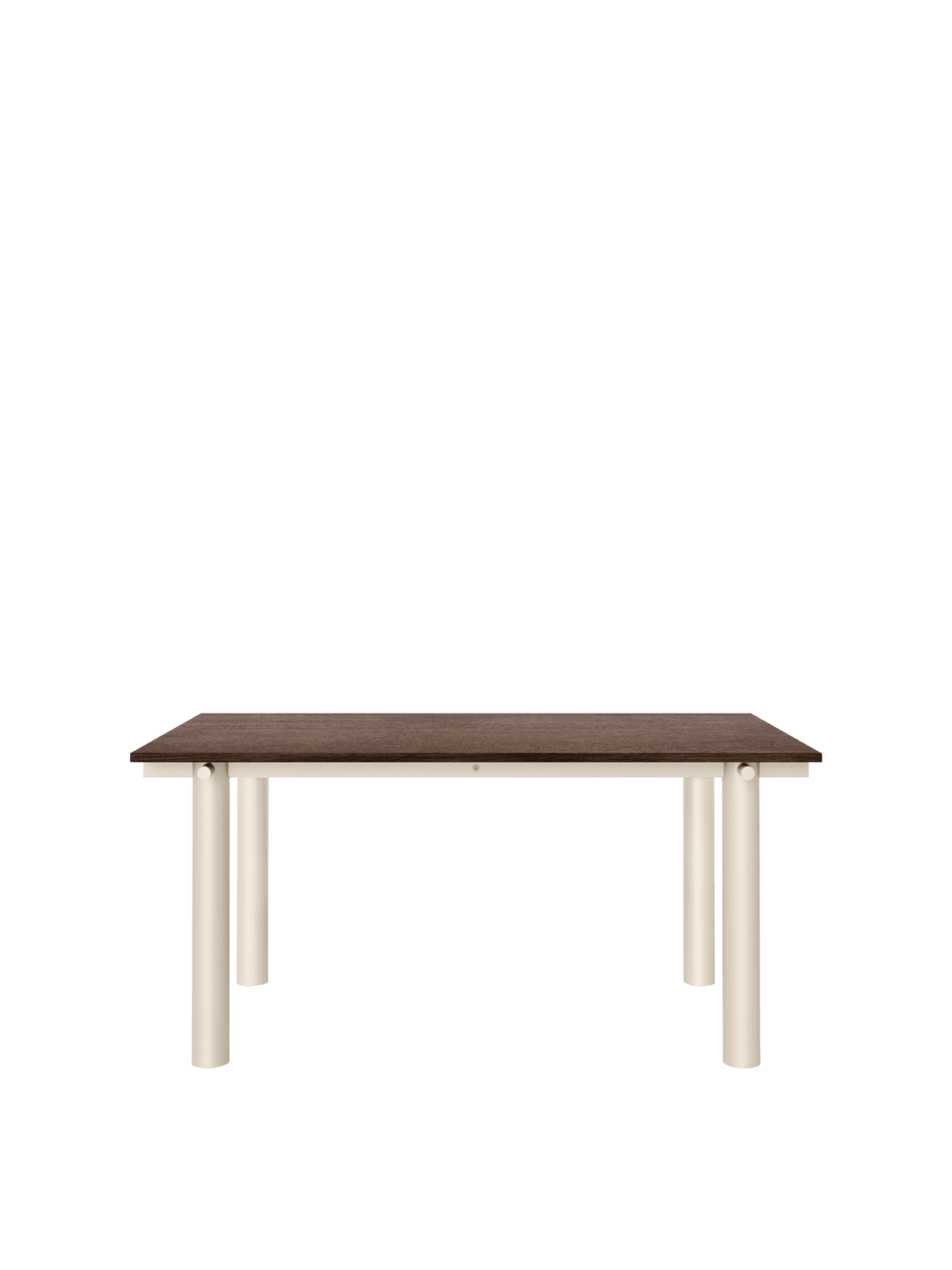 Mesa de comedor Atura – 160 x 90 cm – Chocolate oscuro/Burdeos Lino