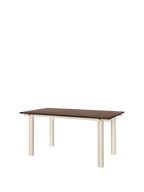 Mesa de comedor Atura – 160 x 90 cm – Chocolate oscuro/Burdeos Lino