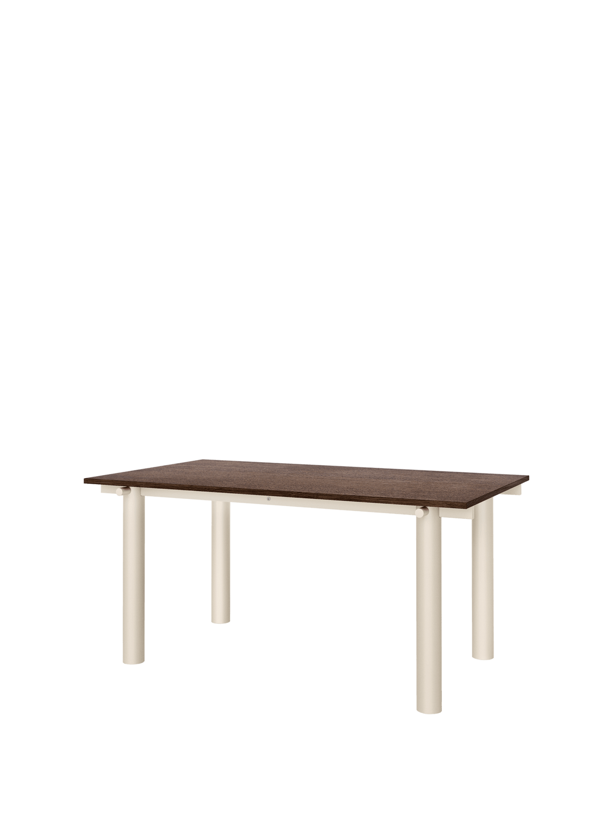 Mesa de comedor Atura – 160 x 90 cm – Chocolate oscuro/Burdeos Lino