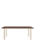 Mesa de comedor Atura – 200 x 90 – Chocolate oscuro/Burdeos Lino