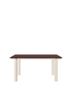 Mesa de comedor Atura – 160 x 90 cm – Chocolate oscuro/Burdeos Lino