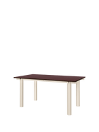 Mesa de comedor Atura – 160 x 90 cm – Chocolate oscuro/Burdeos Lino