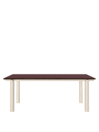 Mesa de comedor Atura – 200 x 90 – Chocolate oscuro/Burdeos Lino