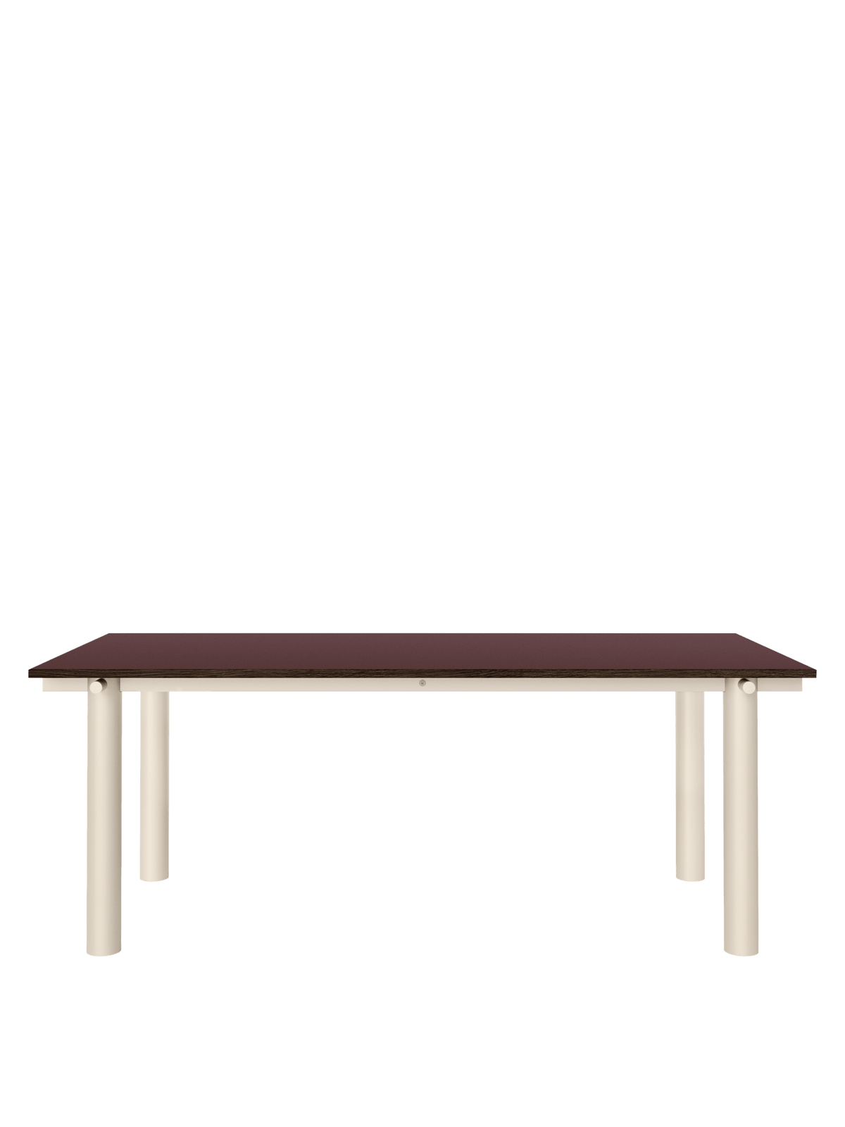Mesa de comedor Atura – 200 x 90 – Chocolate oscuro/Burdeos Lino