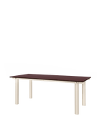 Mesa de comedor Atura – 200 x 90 – Chocolate oscuro/Burdeos Lino