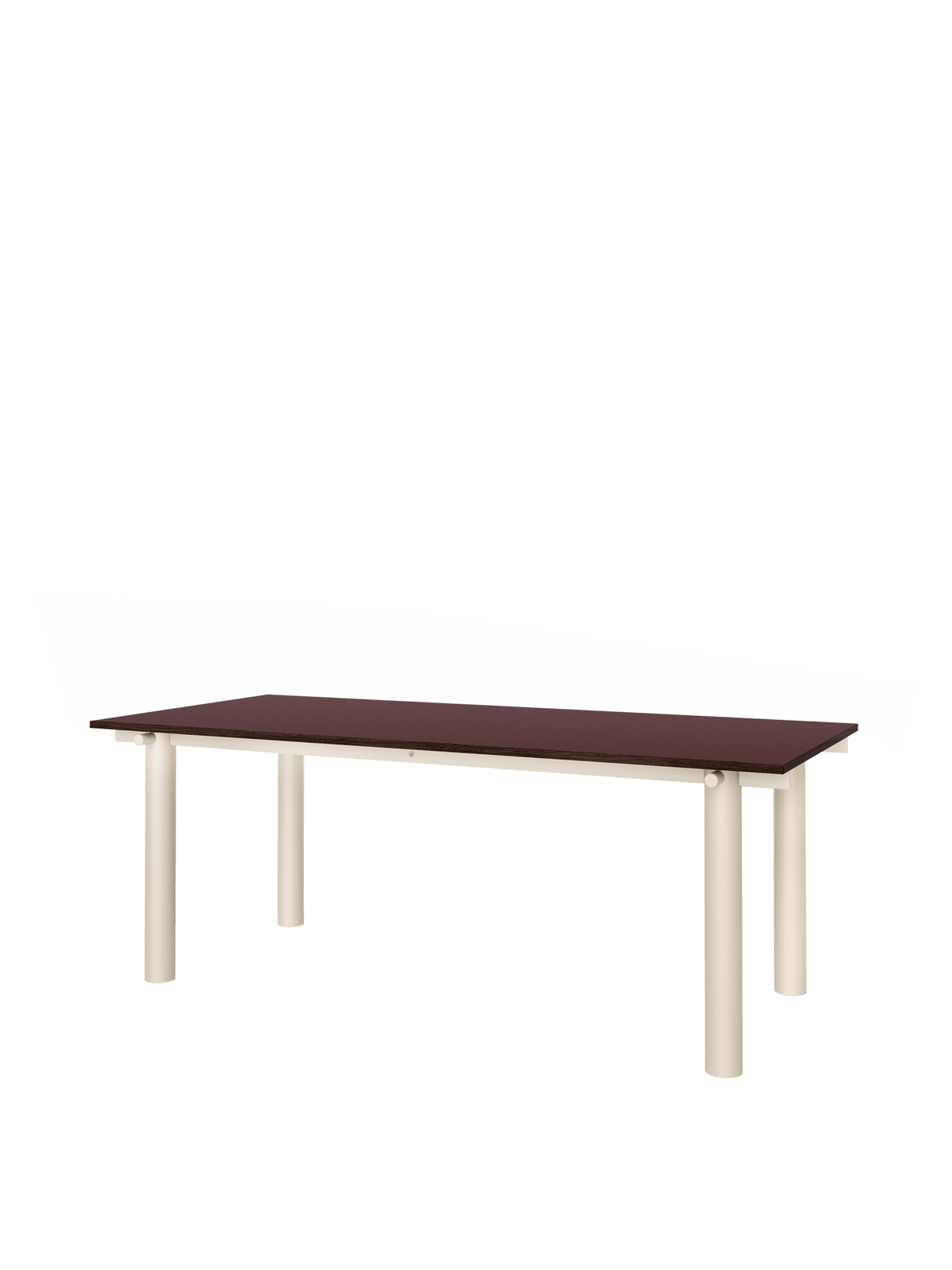 Mesa de comedor Atura – 200 x 90 – Chocolate oscuro/Burdeos Lino