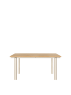 Mesa de comedor Atura – 160 x 90 cm – Chocolate oscuro/Burdeos Lino