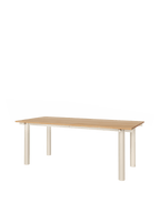 Mesa de comedor Atura – 200 x 90 – Chocolate oscuro/Burdeos Lino