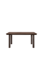Mesa de comedor Atura – 160 x 90 cm – Chocolate oscuro/Burdeos Lino