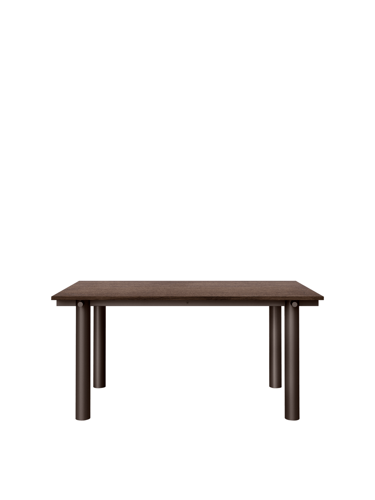 Mesa de comedor Atura – 160 x 90 cm – Chocolate oscuro/Burdeos Lino