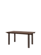 Mesa de comedor Atura – 160 x 90 cm – Chocolate oscuro/Burdeos Lino