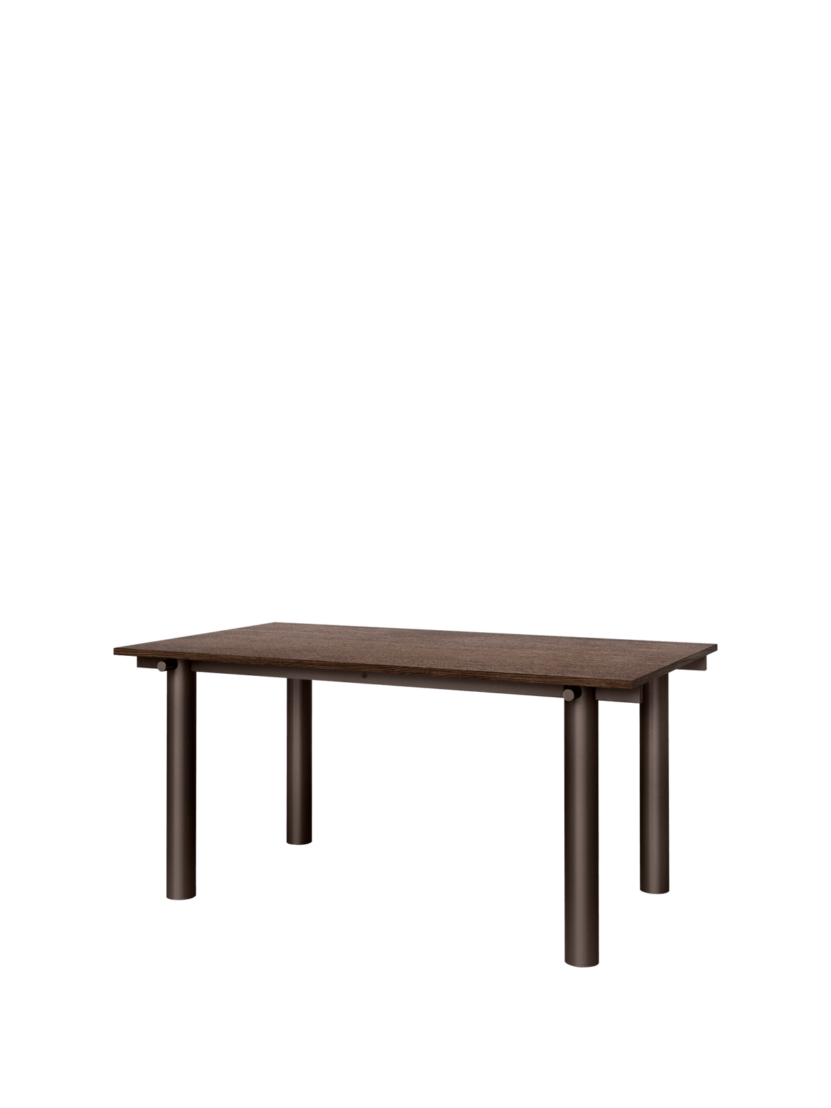 Mesa de comedor Atura – 160 x 90 cm – Chocolate oscuro/Burdeos Lino